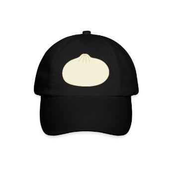 Minimalistische Bao Bun Illustration für Bekleidung - Baseballkappe - Schwarz/Schwarz - Vorne