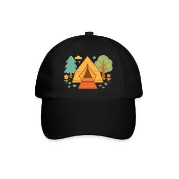Aventure de camping amusante sous les étoiles - Casquette classique - noir/noir - Devant