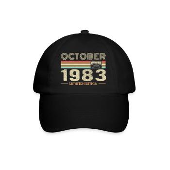 Anniversaire octobre 1983 - Birthday october 1983 - Casquette classique - noir/noir - Devant