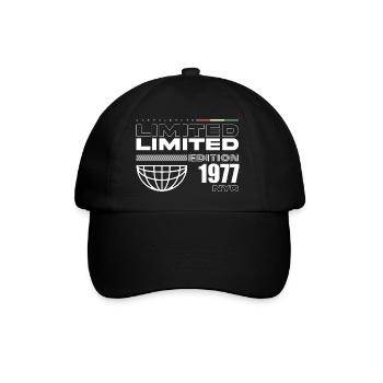 1977 Birthday Gift - Vintage 1977, 48th Birth - Baseball Cap - black/black - Front