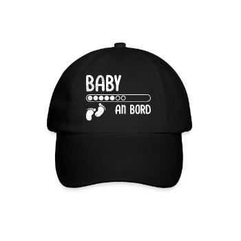 Werdende Mütter BABY AN BORD Lustiges - Baseballkappe - Schwarz/Schwarz - Vorne