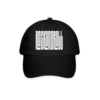 Rock'n'Roll-Logo mit fettem Logo - Baseballkappe - Schwarz/Schwarz - Vorne