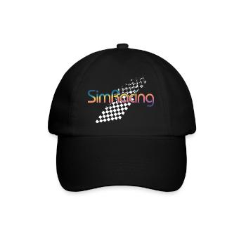 SimRacing Verlaufslogo - Baseballkappe - Schwarz/Schwarz - Vorne