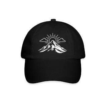 Berge Natur Landschaft Symbol - Baseballkappe - Schwarz/Schwarz - Vorne