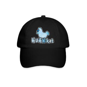 HUHNikat Hühner Fans -  Hahn - Gockel - Bio - Baseballkappe - Schwarz/Schwarz - Vorne