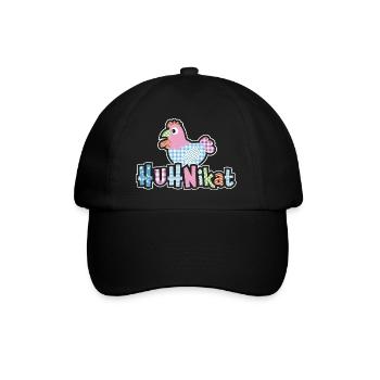 HUHNikat Chicken Fans - Coq - Coq - Bio - Casquette classique - noir/noir - Devant