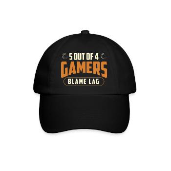 5 Out Of 4 Gamers Blame Lag Gaming Humor - Baseball Cap - black/black - Front