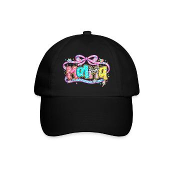 Mom Gift: Retro Mama Visual and Glitter - Baseball Cap - black/black - Front