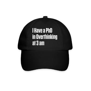 overthinking, neurodivergent, ADHD insomnia, AuDHD - Baseball Cap - black/black - Front