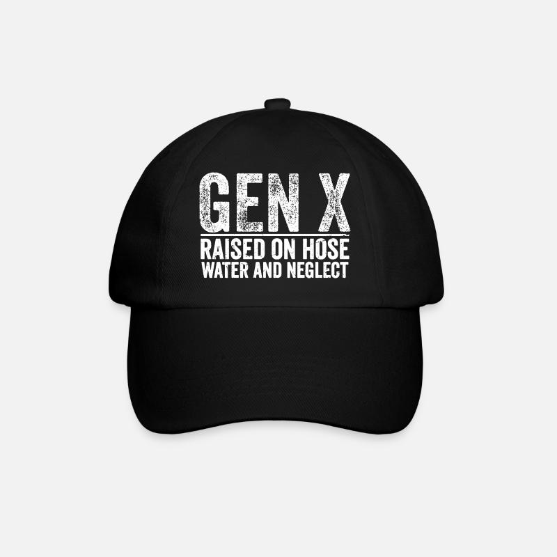 Génération X élevée avec de l’eau au tuyau et négligence - Casquette classique - noir/noir