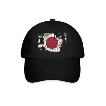 Japan Flag - Vintage - Baseball Cap - black/black - Front