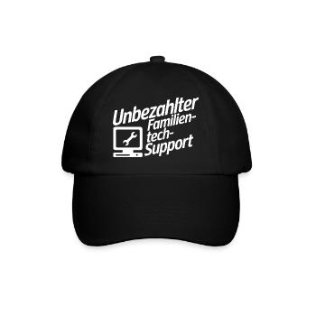 Unpaid Family Tech Support - Baseball Cap - black/black - Front