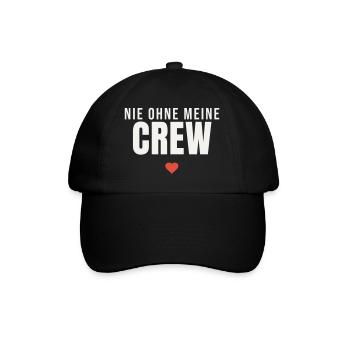 Nie ohne meine Crew Spruch Team Freunde Gruppe - Baseballkappe - Schwarz/Schwarz - Vorne
