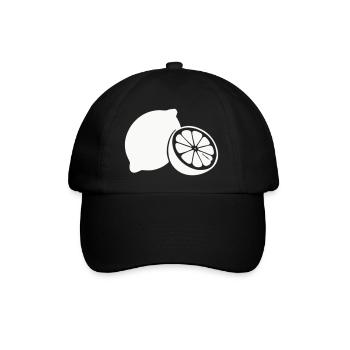 Zitrus-Silhouette Zitronen - Baseballkappe - Schwarz/Schwarz - Vorne