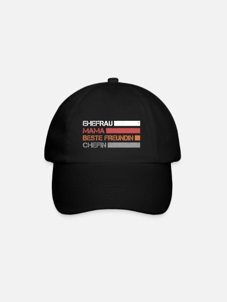 Ehefrau - Mama - Beste Freundin - Chefin - Baseballkappe - Schwarz/Schwarz
