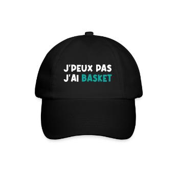 Je peux pas j'ai basket - Casquette classique - noir/noir - Devant