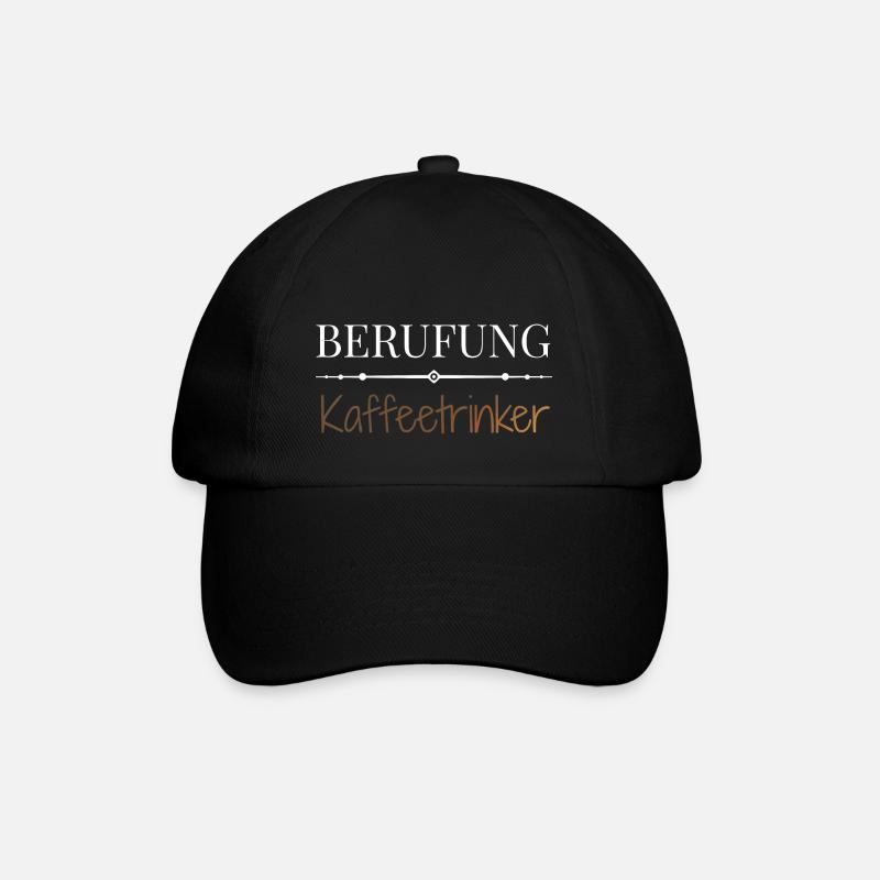 Berufung Kaffeetrinker - Lustige Sprüche - Baseballkappe - Schwarz/Schwarz
