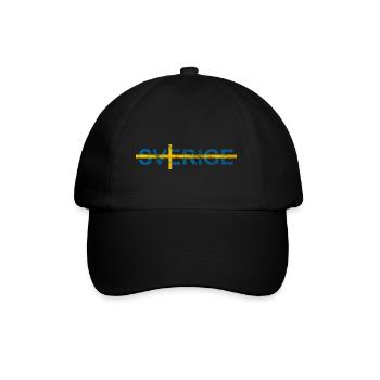 Sverige Swedish Flag Sweden Scandinavia - Baseball Cap - black/black - Front