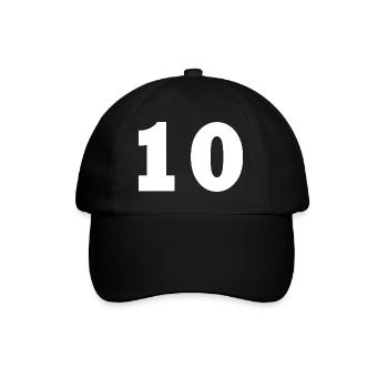 10 - Baseballkappe - Schwarz/Schwarz - Vorne