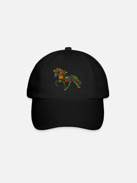 Isi Blume farbig - Baseballkappe - Schwarz/Schwarz