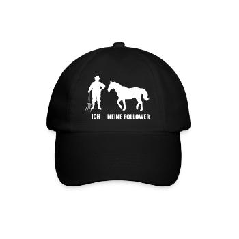 Ich Meine Follower Pferd Pferde Reiter Reiterin - Baseballkappe - Schwarz/Schwarz - Vorne