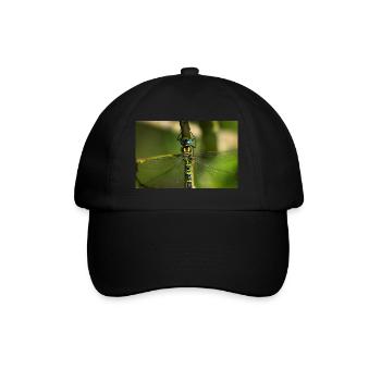 Hawker Dragonfly Nahaufnahme - Lebendige Fotografie - Baseballkappe - Schwarz/Schwarz - Vorne