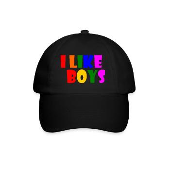 I like boys - Baseballkappe - Schwarz/Schwarz - Vorne
