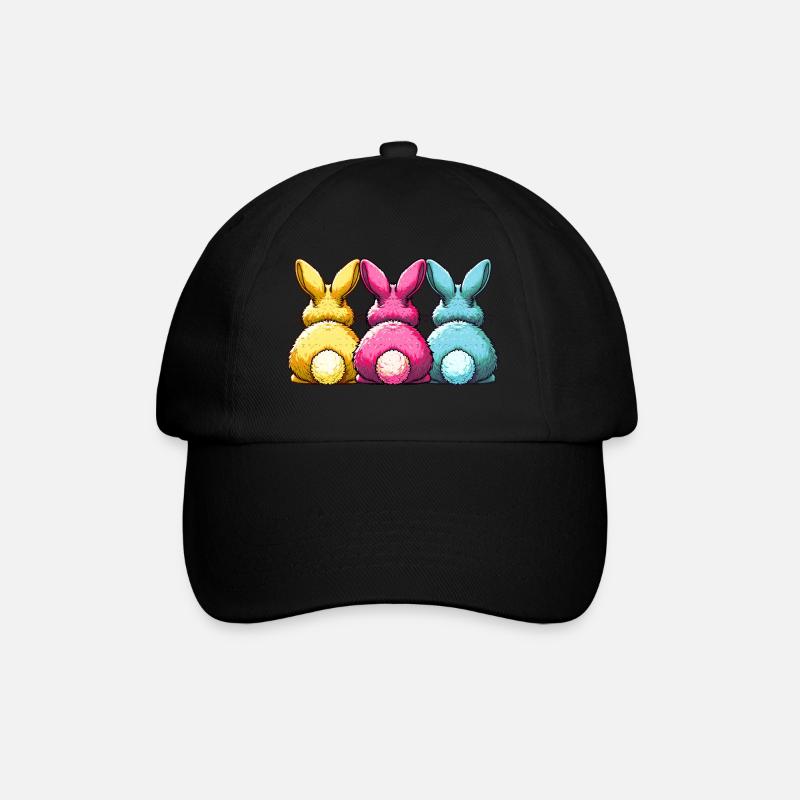 BUNTE OSTERHASEN Fröhliche Ostern - Baseballkappe - Schwarz/Schwarz