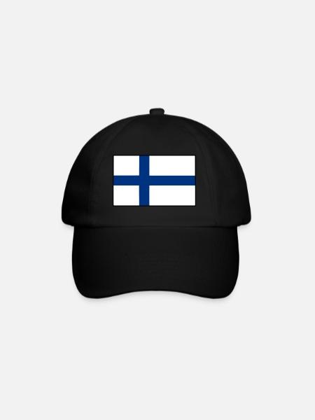 suomen lippu - Lippalakki - musta/musta