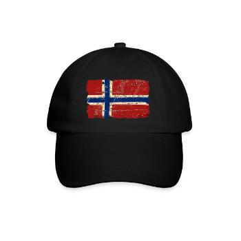 Norway Flag - Vintage Look - Casquette classique - noir/noir - Devant