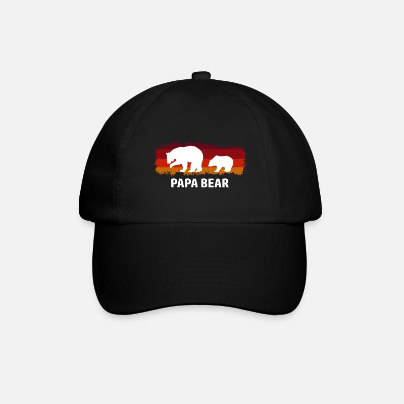 Papa Bear Papa Vater und Kind - Baseballkappe - Schwarz/Schwarz