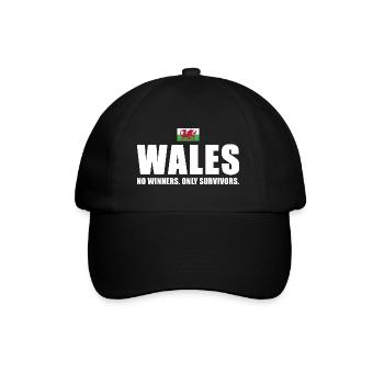 Wales No Winners Only Survivors Wales Rugby - Baseball Cap - black/black - Front