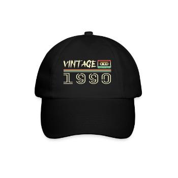 1990 Original 1990 Retro 1990 Geburtstagsgeschenk - Baseballkappe - Schwarz/Schwarz - Vorne