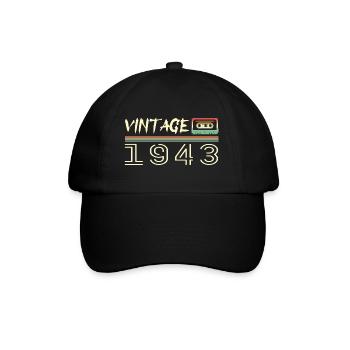 1943 Original 1943 Retro 1943 Geburtstagsgeschenk - Baseballkappe - Schwarz/Schwarz - Vorne