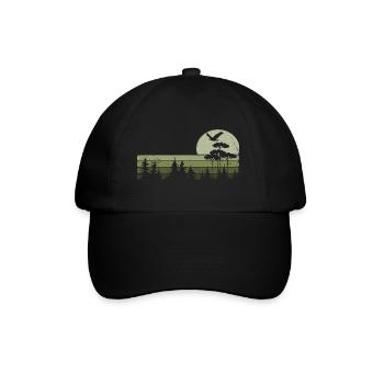 Bäume Tierwelt Natur Berge Abenteuer Wald - Baseballkappe - Schwarz/Schwarz - Vorne