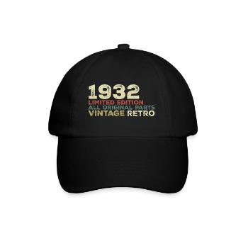1932 Born Vintage 1932 Retro Birthday Gift - Baseball Cap - black/black - Front