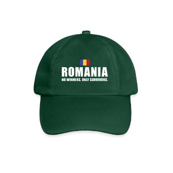 Roumanie Pas de vainqueurs seulement des survivants Roumanie Rugby - Casquette classique - vert bouteille - Devant