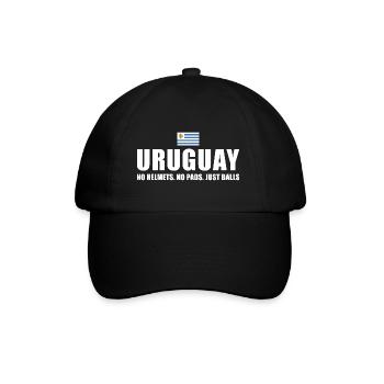 No Helmets No Pads Just Balls Uruguay Rugby - Baseballkappe - Schwarz/Schwarz - Vorne