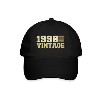 1998 Geburtstagsgeschenk 1998 Jahrgang 1998 Geschenk - Baseballkappe - Schwarz/Schwarz - Vorne
