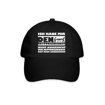 Rettungsdienst - Baseballkappe - Schwarz/Schwarz - Vorne