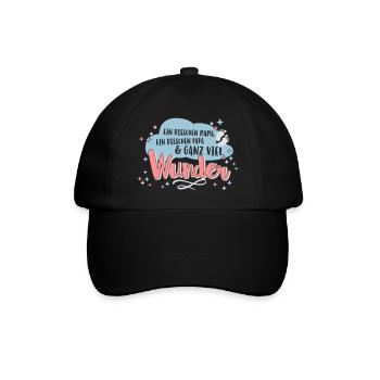 Ein bisschen Mama, bisschen Papa und viel Wunder - Baseballkappe - Schwarz/Schwarz - Vorne