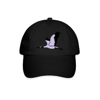 Kranich - Baseballkappe - Schwarz/Schwarz - Vorne