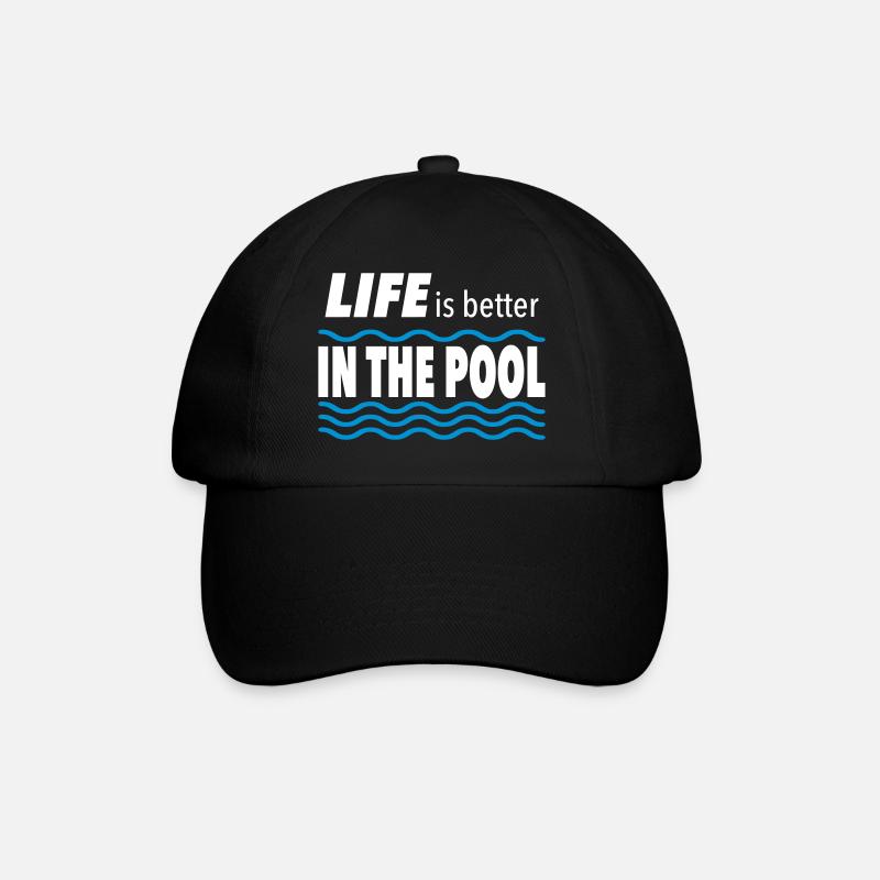swimming pool - Baseball Cap - black/black