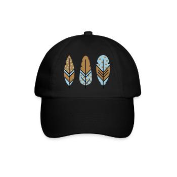 Plumes vectorielles tricolores dans les couleurs souhaitées - Casquette classique - noir/noir - Devant