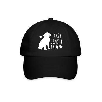 Crazy Beagle lady - Baseball Cap - black/black - Front