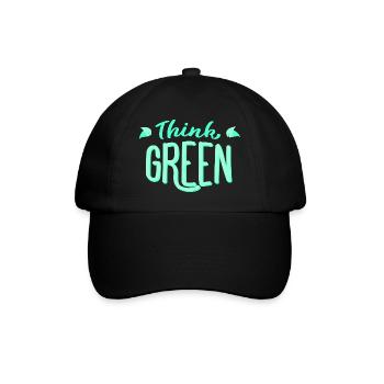 Think green! Think green! Environmentally friendly ecology - Baseball Cap - black/black - Front