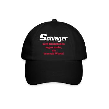 Schlager Party , Schlager Musik , Schlager Worte - Baseballkappe - Schwarz/Schwarz - Vorne