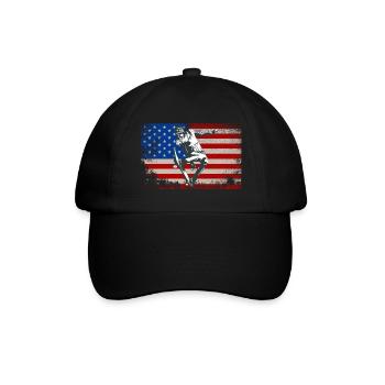USA drapeau patineur cadeau amérique skateboard - Casquette classique - noir/noir - Devant