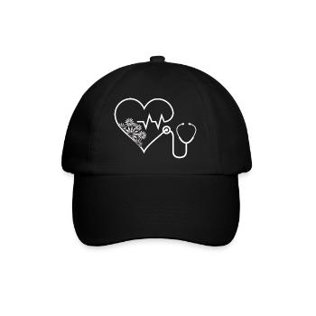 Stethoscope with a heartbeat - Baseball Cap - black/black - Front