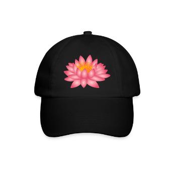 Yoga Lotusblume - Baseballkappe - Schwarz/Schwarz - Vorne